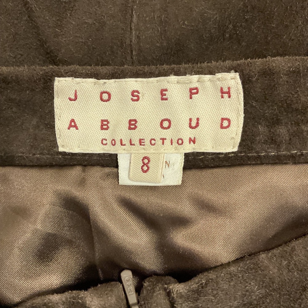Joseph Abboud Collection Brown Suede Leather Maxi Skirt Side Slit Size 8 - Picture 2 of 11